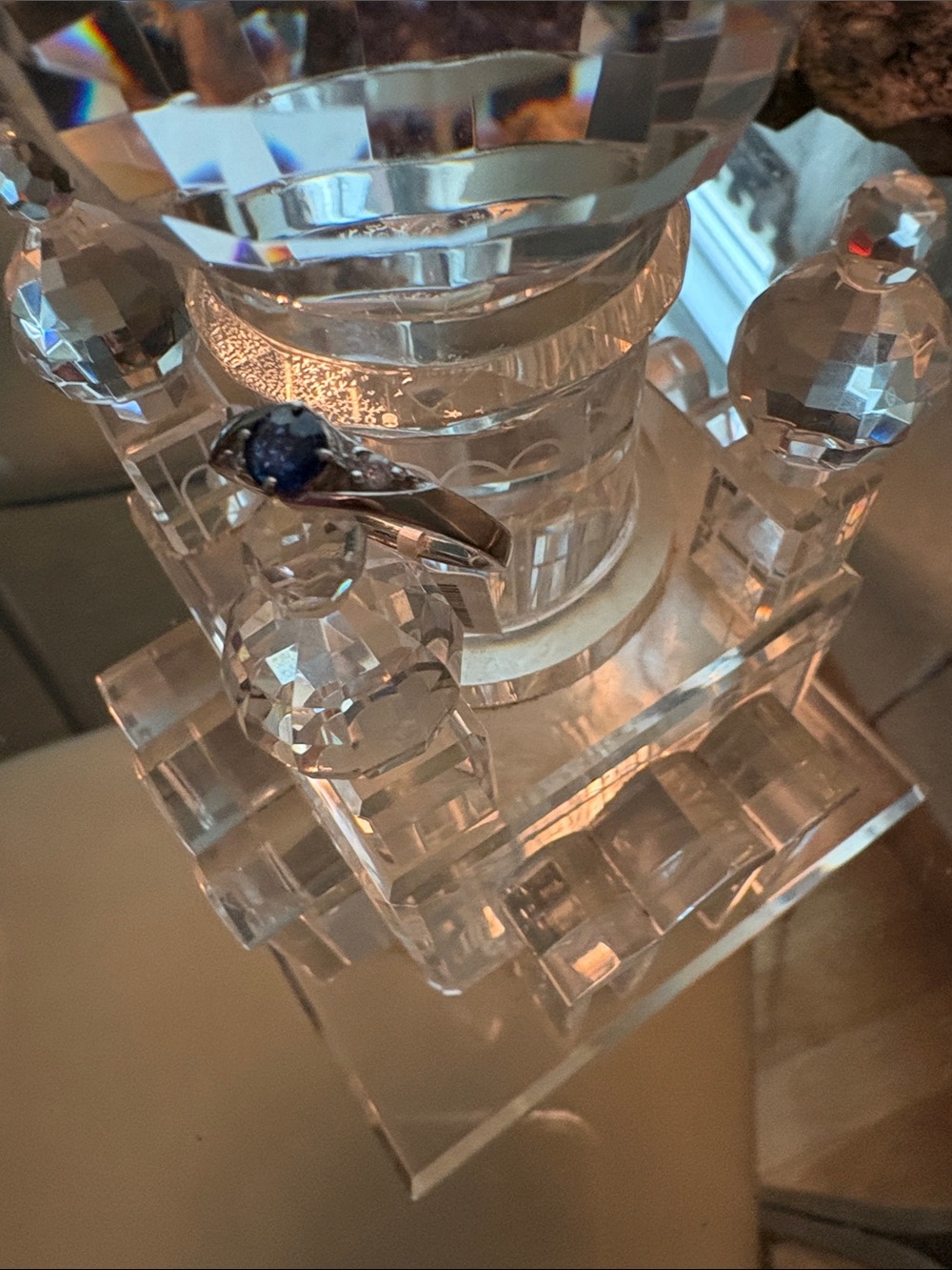 Blue Sapphire Accent Silver Ring